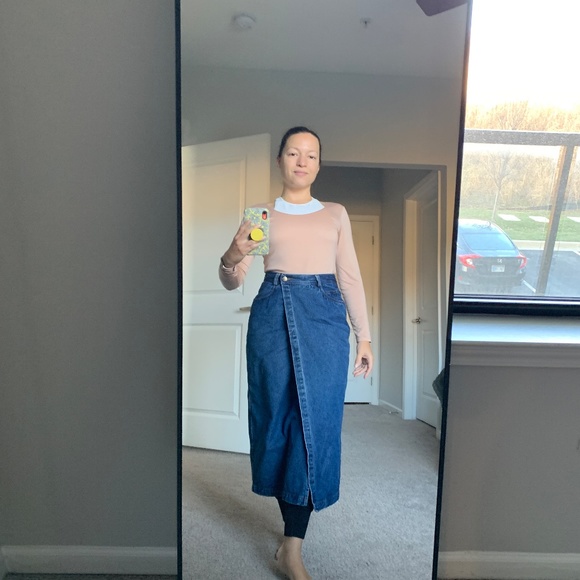 90s Vintage The Limited Denim Wrap Skirt, Sz 4/26, Like New - Picture 4 of 13